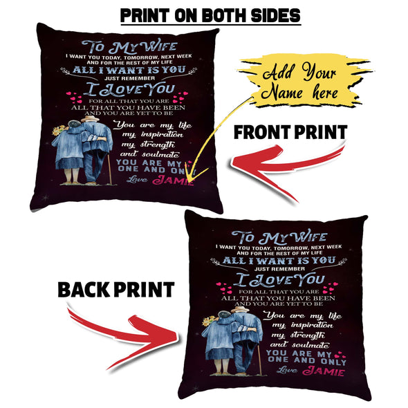 To My Wife "You Are My One And Only Love" Customized Pillow