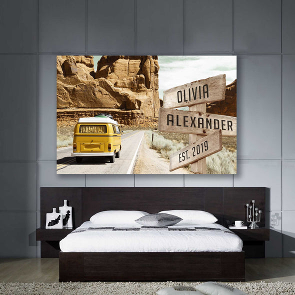 Street Sign Rock Mountain Customized Canvas