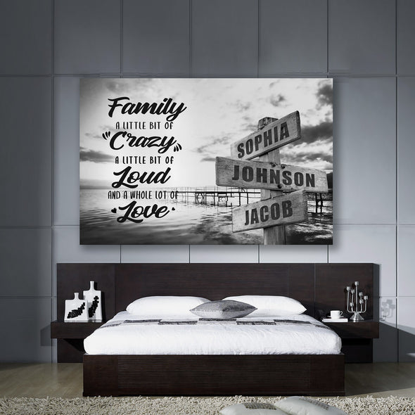 Ocean Dock with Saying Multi-Names Premium Canvas