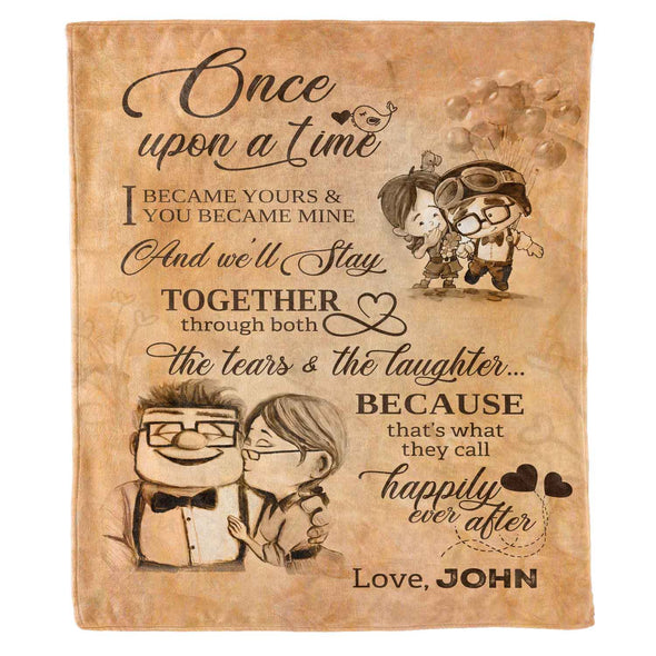 I Become Yours & You Become Mine Personalized Blanket For Couple