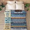 To My Wife "You Are My Life" Customized Blanket