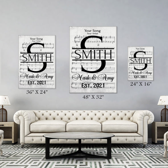Customized Music Notes White Wall Art For Couples