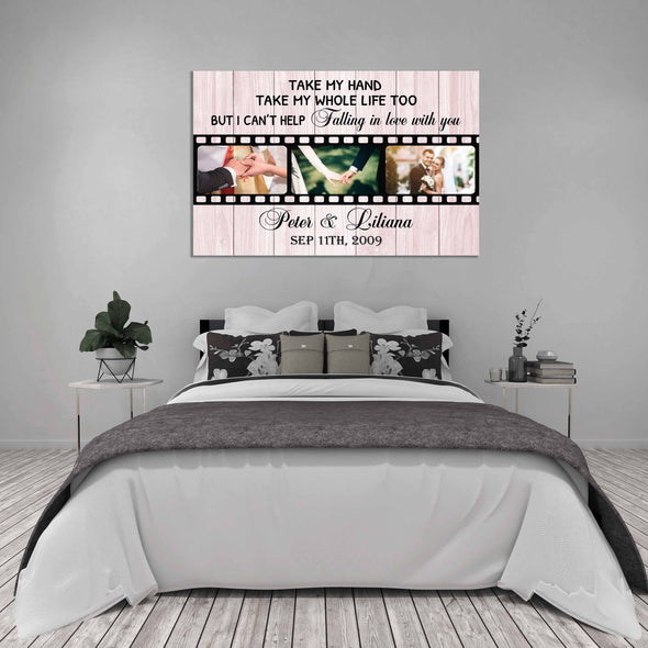 I Can't Help Falling In Love With You Customized Couple Canvas