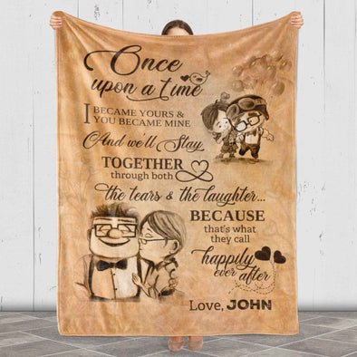 I Become Yours & You Become Mine Personalized Blanket For Couple