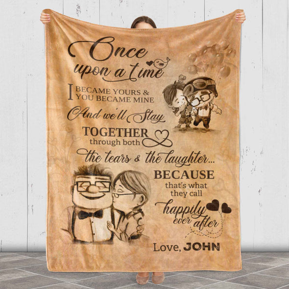 I Become Yours & You Become Mine Personalized Blanket For Couple