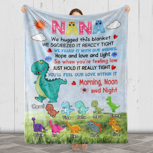 Personalized Blanket For Nana With Grandkids Name