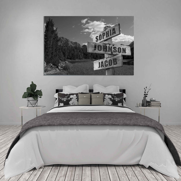 Mountains Customized Canvas With Family names