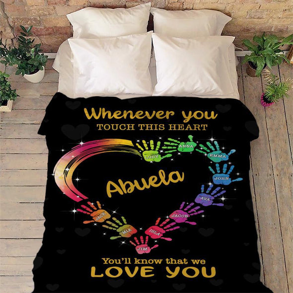 Grandma Whenever You Touch This Heart Personalized™ Blanket