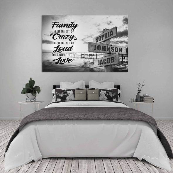 Ocean Dock with Saying Multi-Names Premium Canvas