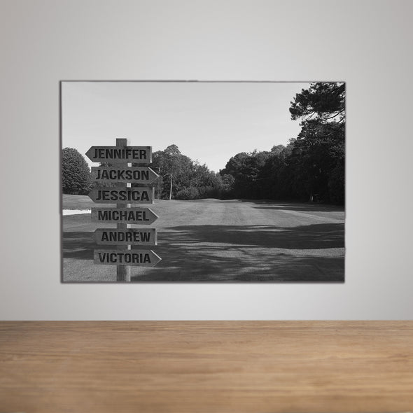 Family Name Street Sign Canvas