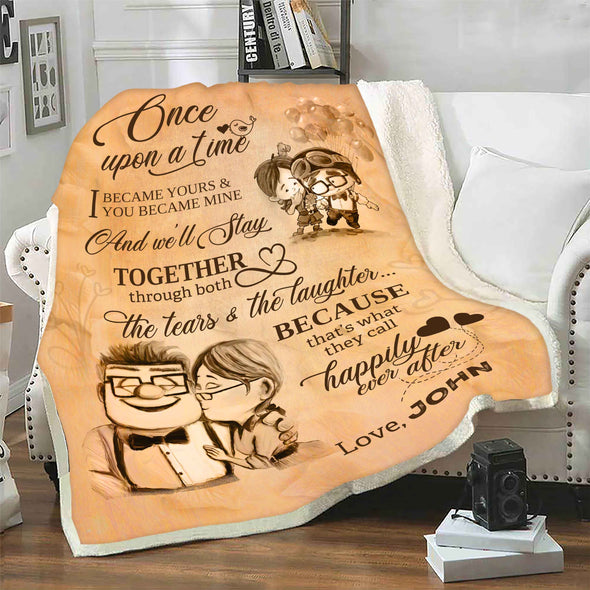 I Become Yours & You Become Mine Personalized Blanket For Couple
