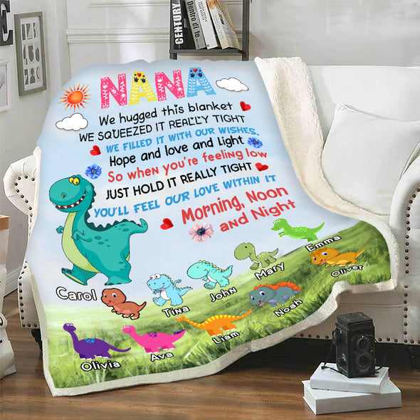 Personalized Blanket For Nana With Grandkids Name