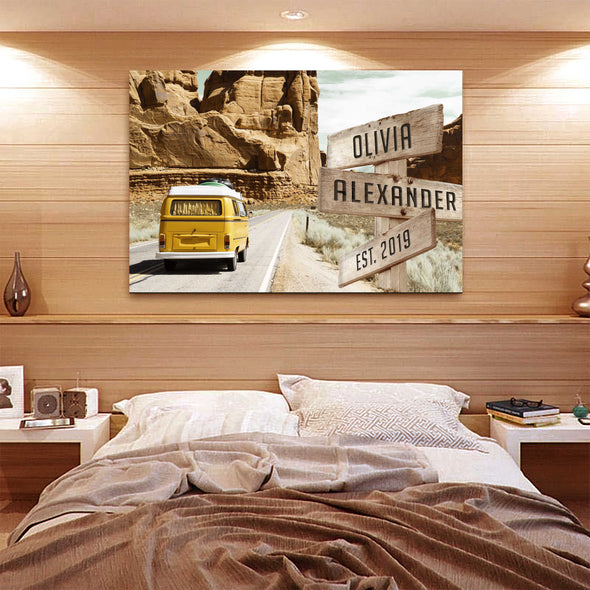 Street Sign Rock Mountain Customized Canvas