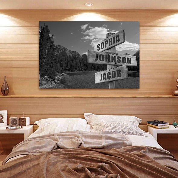 Mountains Customized Canvas With Family names