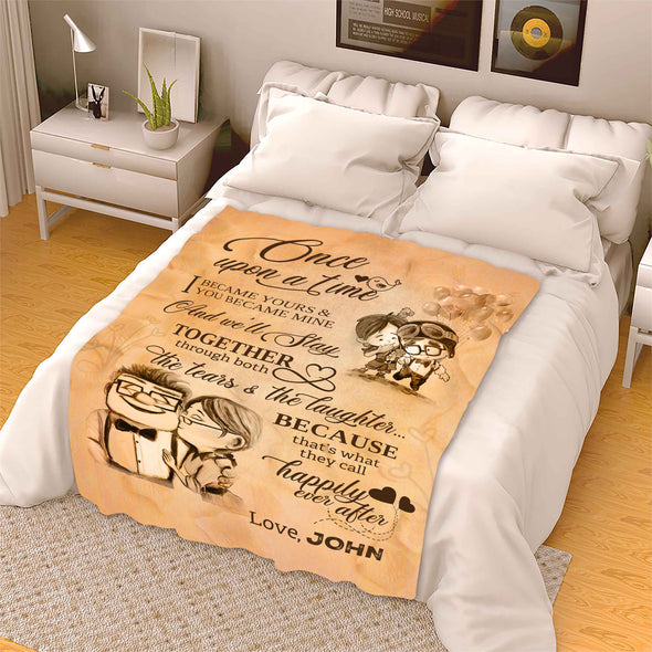 I Become Yours & You Become Mine Personalized Blanket For Couple