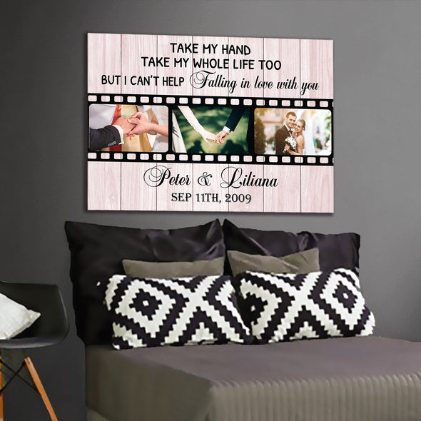 I Can't Help Falling In Love With You Customized Couple Canvas