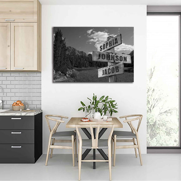 Mountains Customized Canvas With Family names