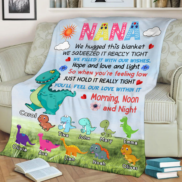 Personalized Blanket For Nana With Grandkids Name