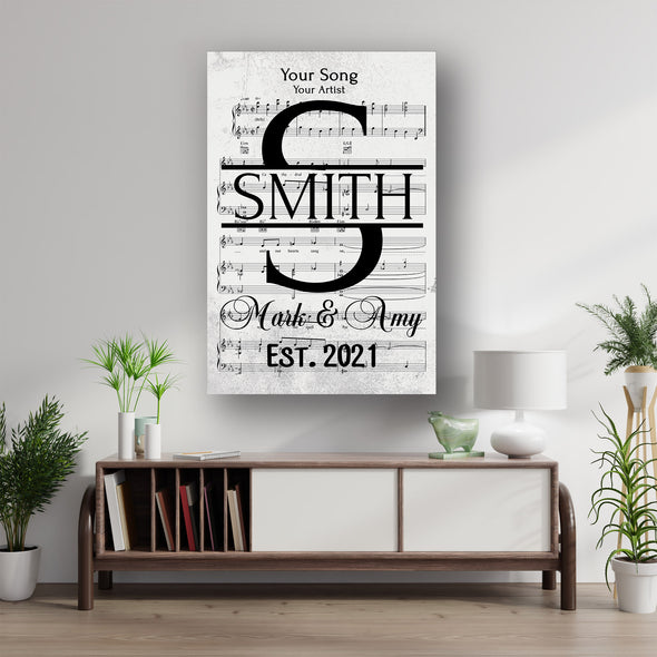 Customized Music Notes White Wall Art For Couples