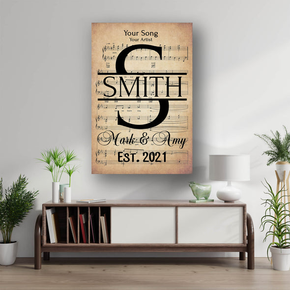 Customized Music Notes Wall Art For Couples