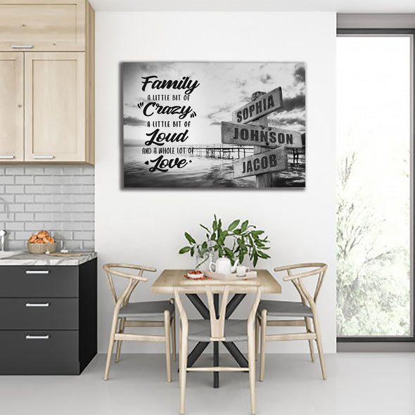 Ocean Dock with Saying Multi-Names Premium Canvas
