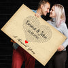 Customized Heart Shape Customized Song Lyrics Canvas - Ready To Hang