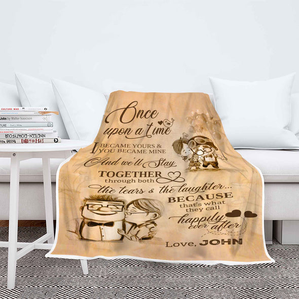 I Become Yours & You Become Mine Personalized Blanket For Couple