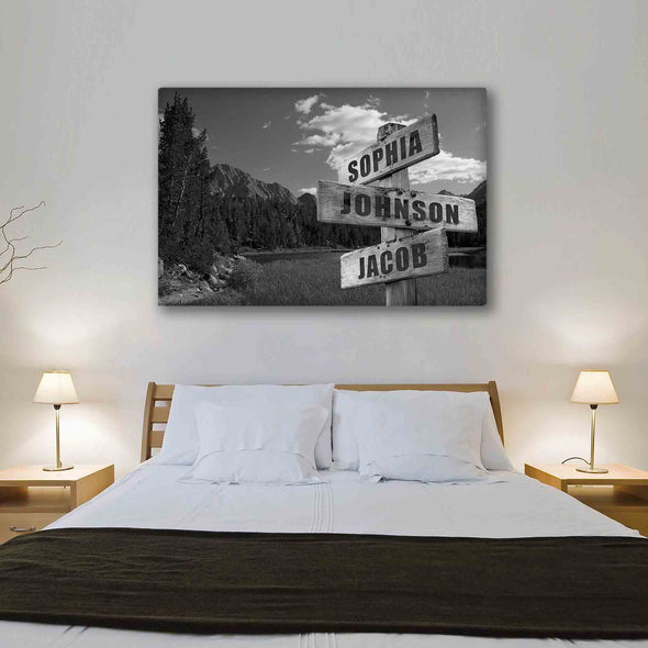 Mountains Customized Canvas With Family names