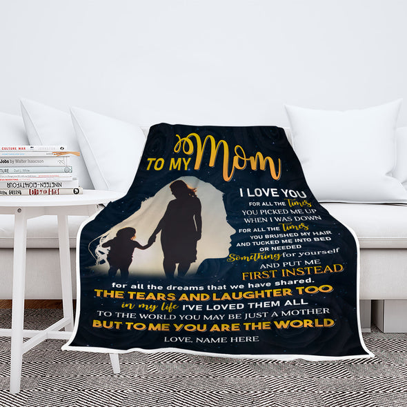 To My Mom I Love You Customized Fleece Blanket