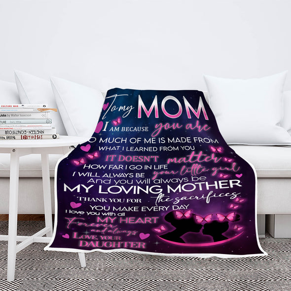 To My Mom Forever And Always Fleece Blanket From Daughter