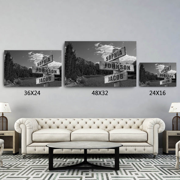 Mountains Customized Canvas With Family names