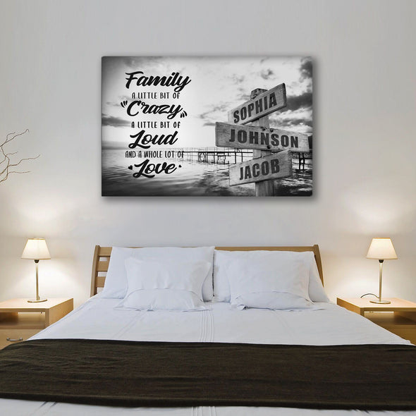 Ocean Dock with Saying Multi-Names Premium Canvas