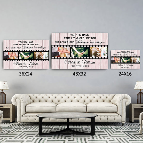 I Can't Help Falling In Love With You Customized Couple Canvas