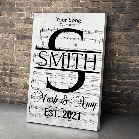Customized Music Notes White Wall Art For Couples