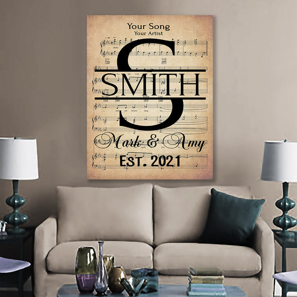 Customized Music Notes Wall Art For Couples