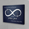 You & Me Infinity Love Sign Personalized Couple Canvas