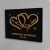 Personalized Two Hearts One Love Canvas