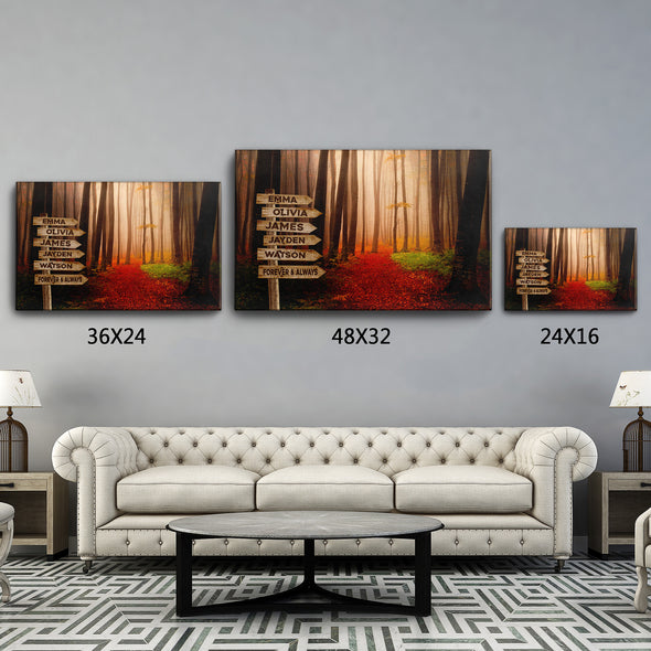 Mystery Forest Color Customized Canvas With Multi Names