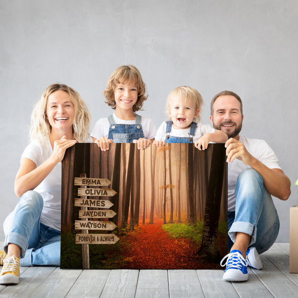 Mystery Forest Color Customized Canvas With Multi Names