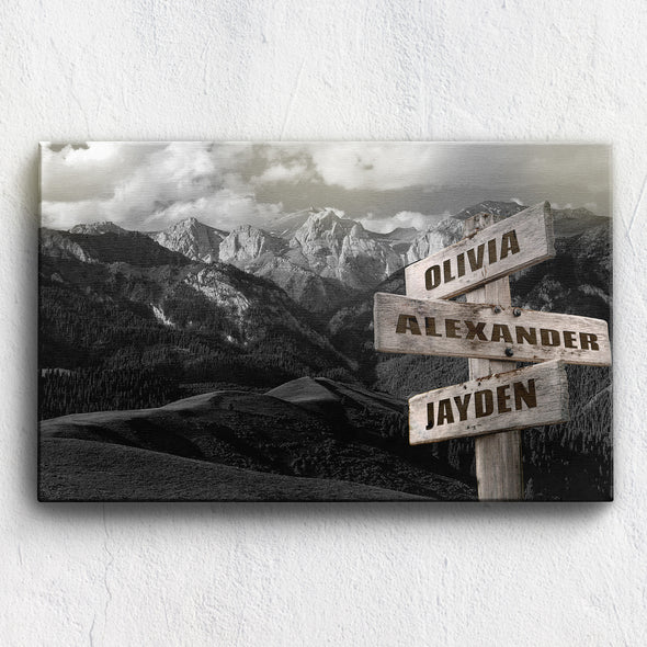 Mountain View Customized Canvas With Multi Names