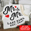 Mr & Mr Personalized Lgbt Blanket With Name And Wedding Year