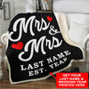 Custom Lgbt Mrs & Mrs Love Blanket With Wedding Year