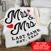 Custom Lgbt Mrs & Mrs Love Blanket With Wedding Year