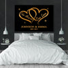 Personalized Two Hearts One Love Canvas