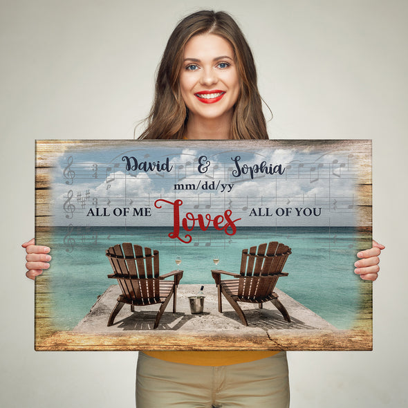 Chairs By The Sea Customized Canvas