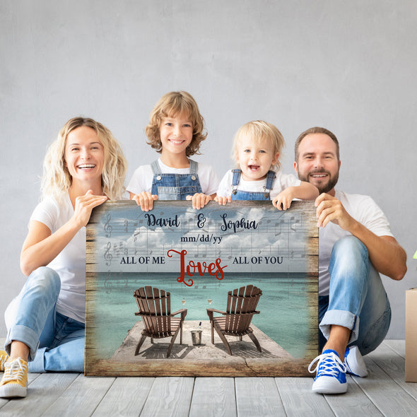 Chairs By The Sea Customized Canvas