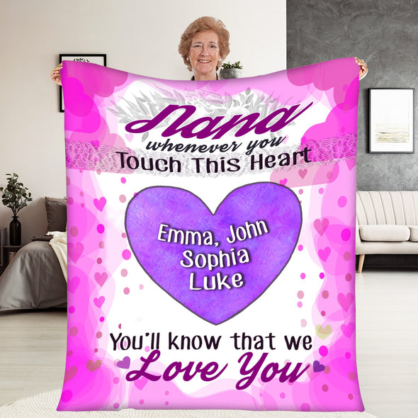 Personalized Blanket ™ Whenever You Touch This Heart