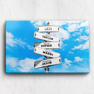 Sky View Personalized Canvas With Multi Names