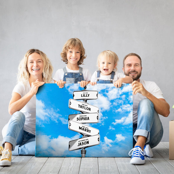 Sky View Personalized Canvas With Multi Names