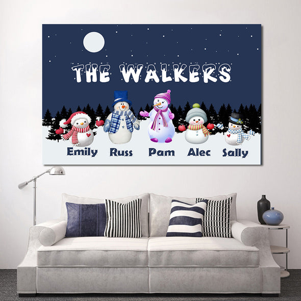 The Walkers Custom Family Canvas Wall Art